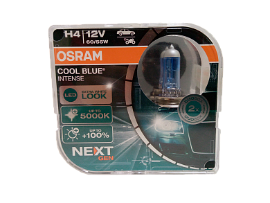 Лампа H4 12V 60/55W OSRAM Cool Blue Intense 5000K (к-т 2шт)