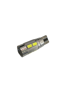 Лампа LED 12V W5W T10 белая б/ц CANBUS линза обманка